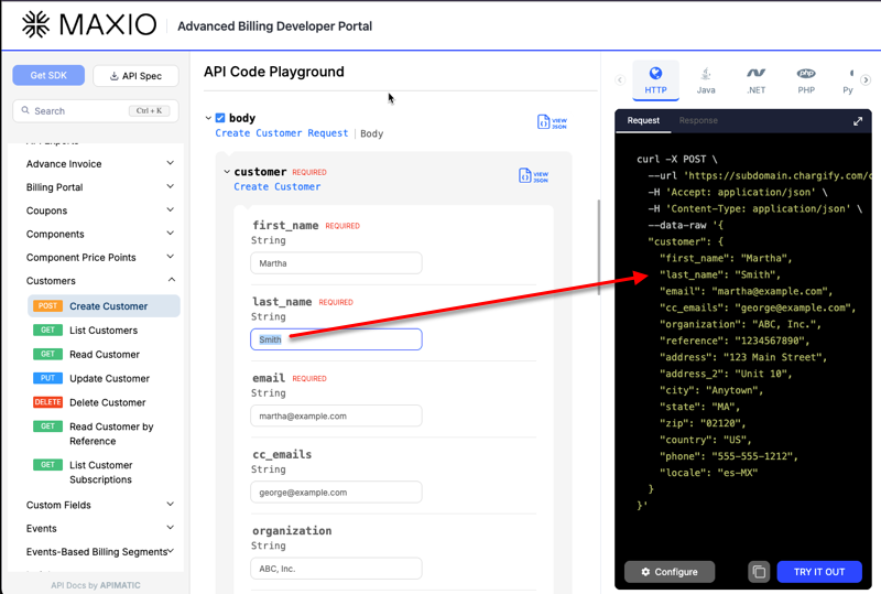 API Code Playground