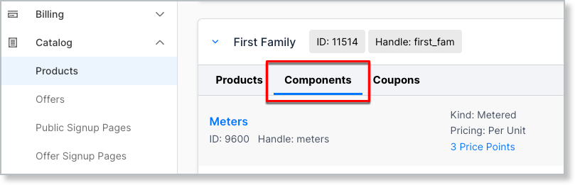 Components tab