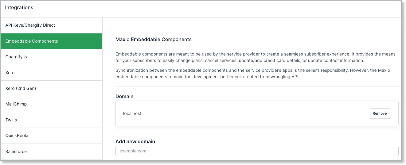 Enable Components Integration