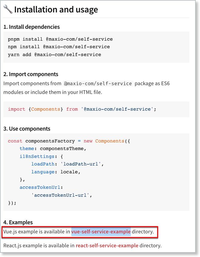 Vue.js Self-Service Example